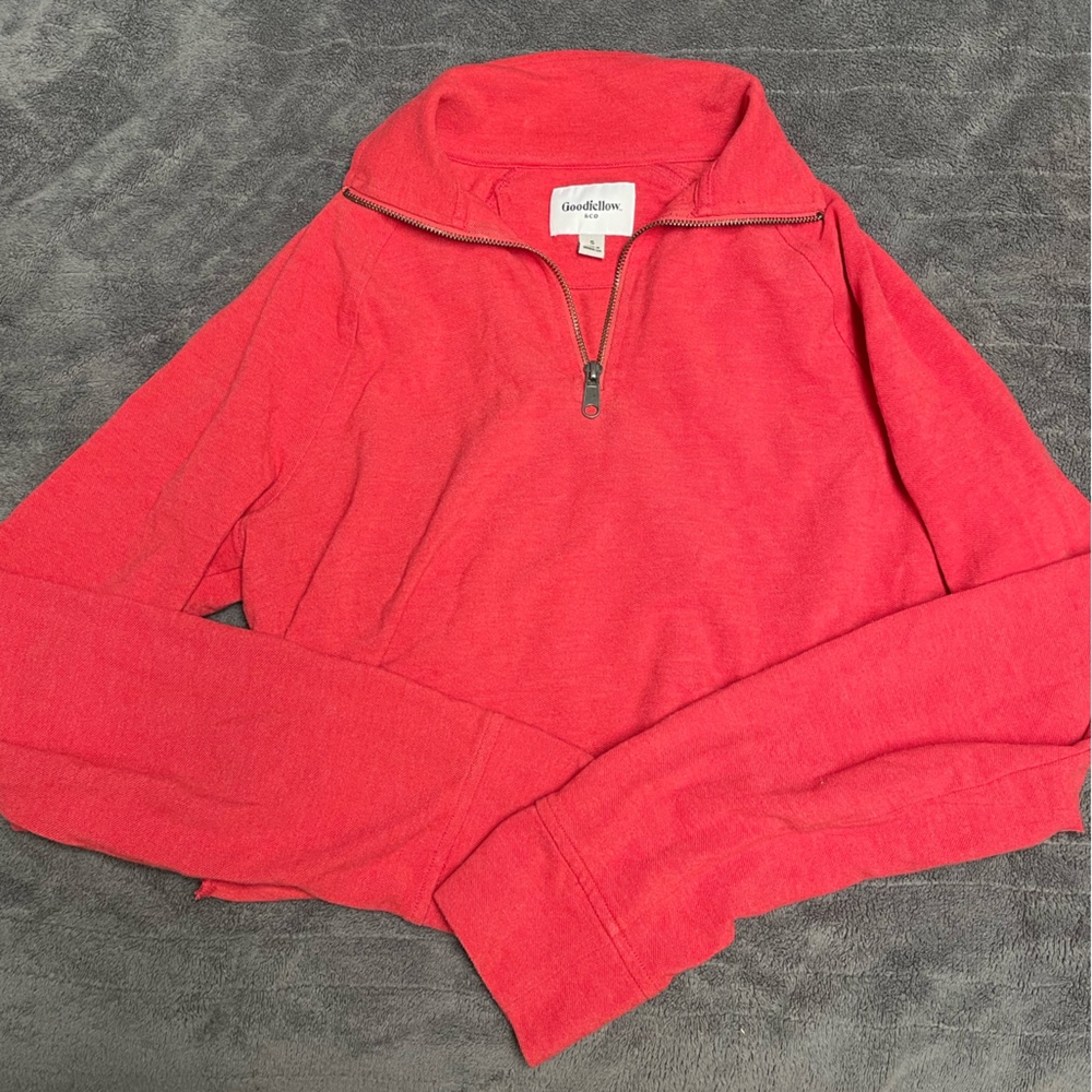 Goodfellow cropped quarter zip